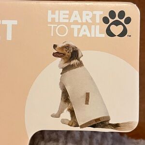 Dog jacket. Sherpa lining, adjustable fit, slot for leash. Ivory & brown. L. NWT